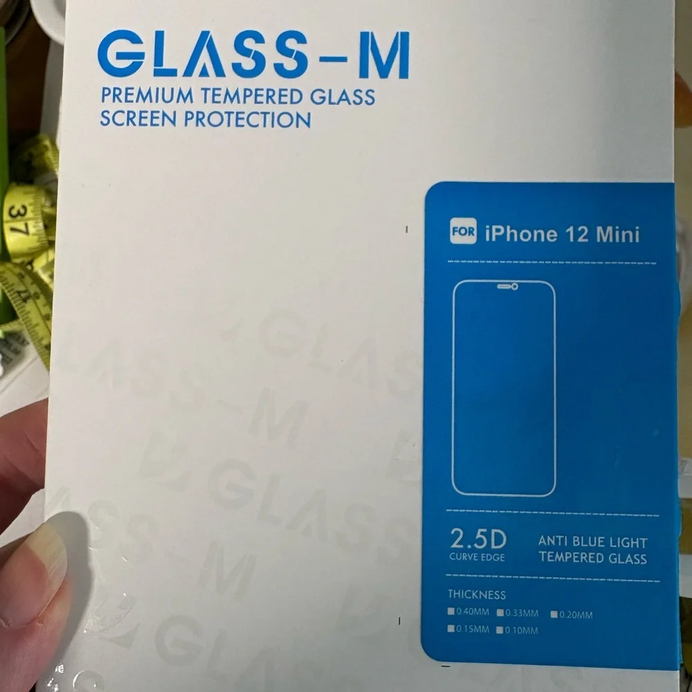 iPhone 12 mini anti blue light tempered glass & loopy camera lense protector new